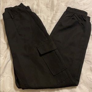 Black cargo joggers